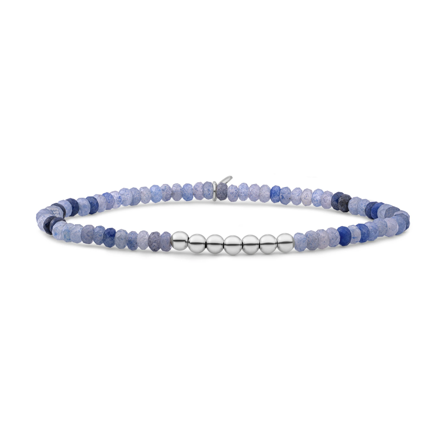 Bracelet | Blue Aventurine 4mm Reverse Universe - Silver