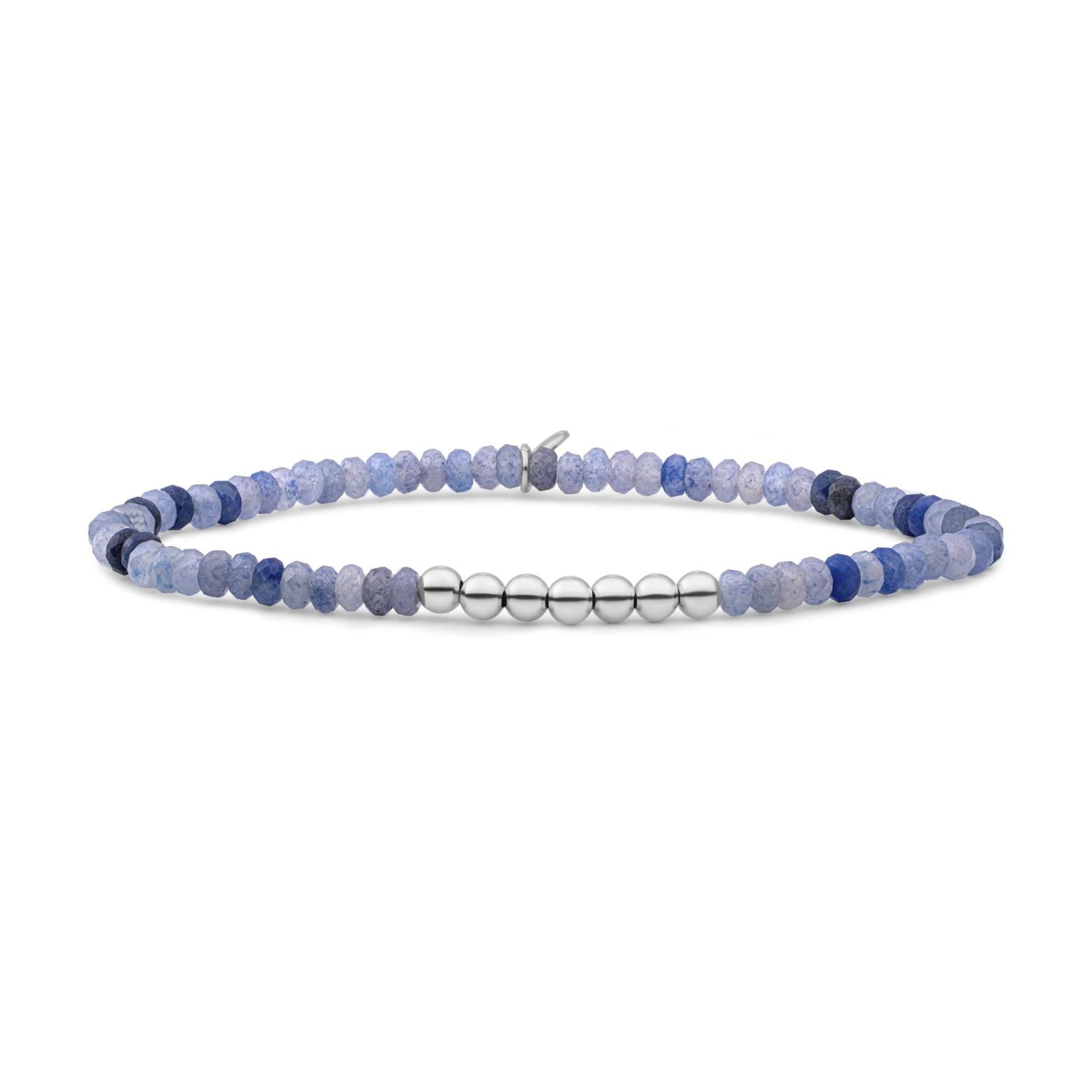 Bracelet | Blue Aventurine 4mm Reverse Universe - Silver