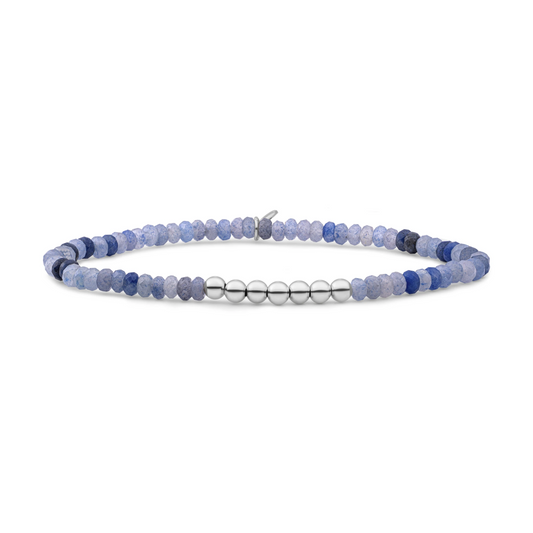 Bracelet | Blue Aventurine 4mm Reverse Universe - Silver