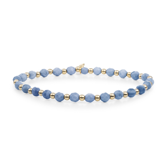 Bracelet | Blue Aventurine Interstellar - Gold - 3mm
