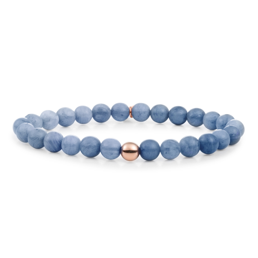 Bracelet | Blue Aventurine Saturn large - Rose gold 6mm