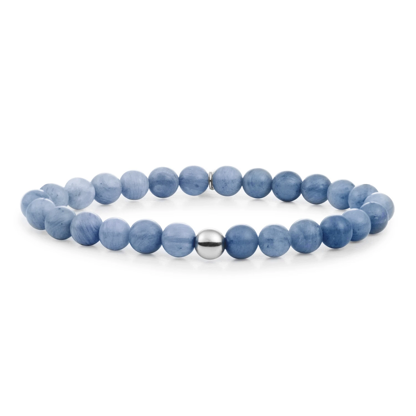 Bracelet | Blue Aventurine Saturn large - Silver - 6mm