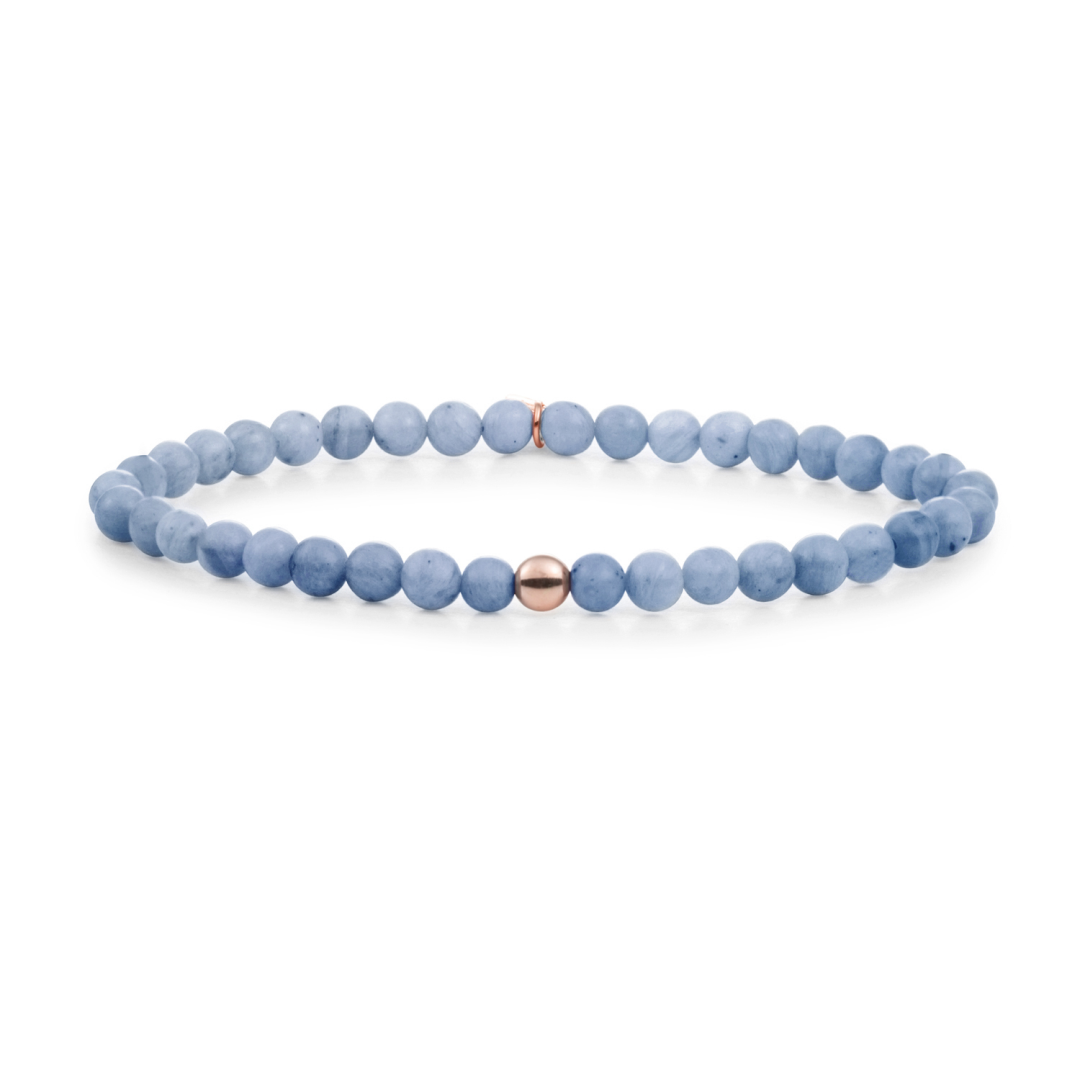 Bracelet | Blue Aventurine Saturn small - Rose gold 4mm