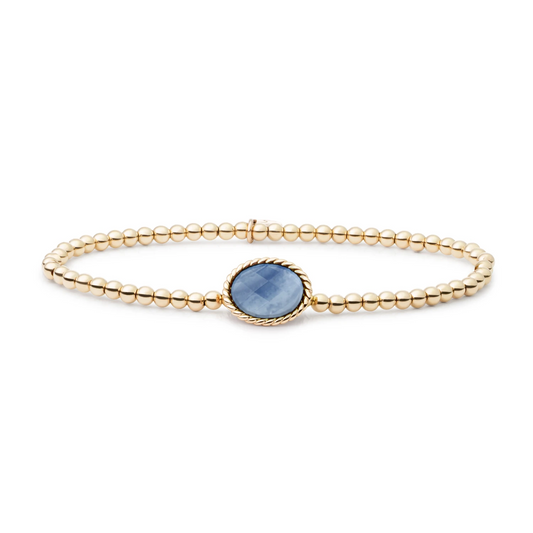 Bracelet | Blue Aventurine Twist - Gold