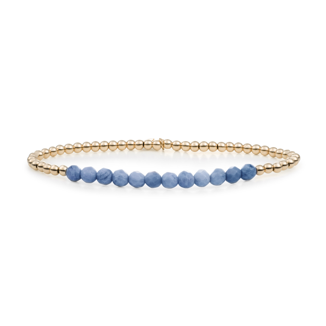 Bracelet | Blue Aventurine Universe - Gold - 3mm - SBG-GEM37-3MM-LINE