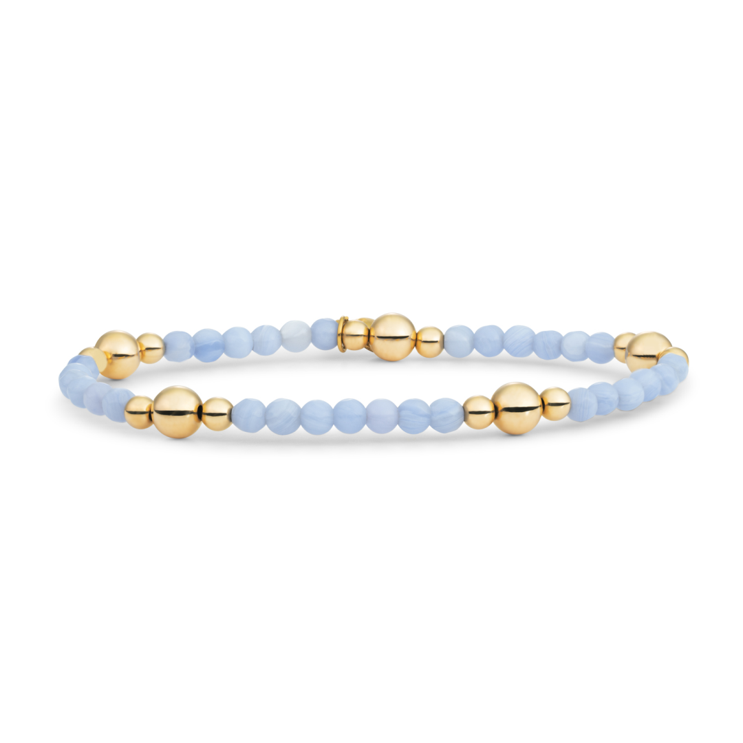 Bracelet | Blue Lace Agate Bold Mix - Gold