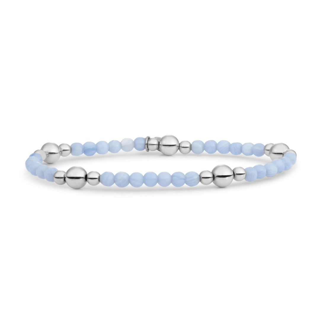 Bracelet | Blue Lace Agate Bold Mix - Silver