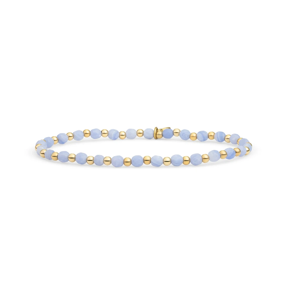 Bracelet | Blue Lace Agate Interstellar - Gold 3mm