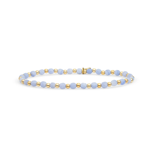 Bracelet | Blue Lace Agate Interstellar - Gold 3mm