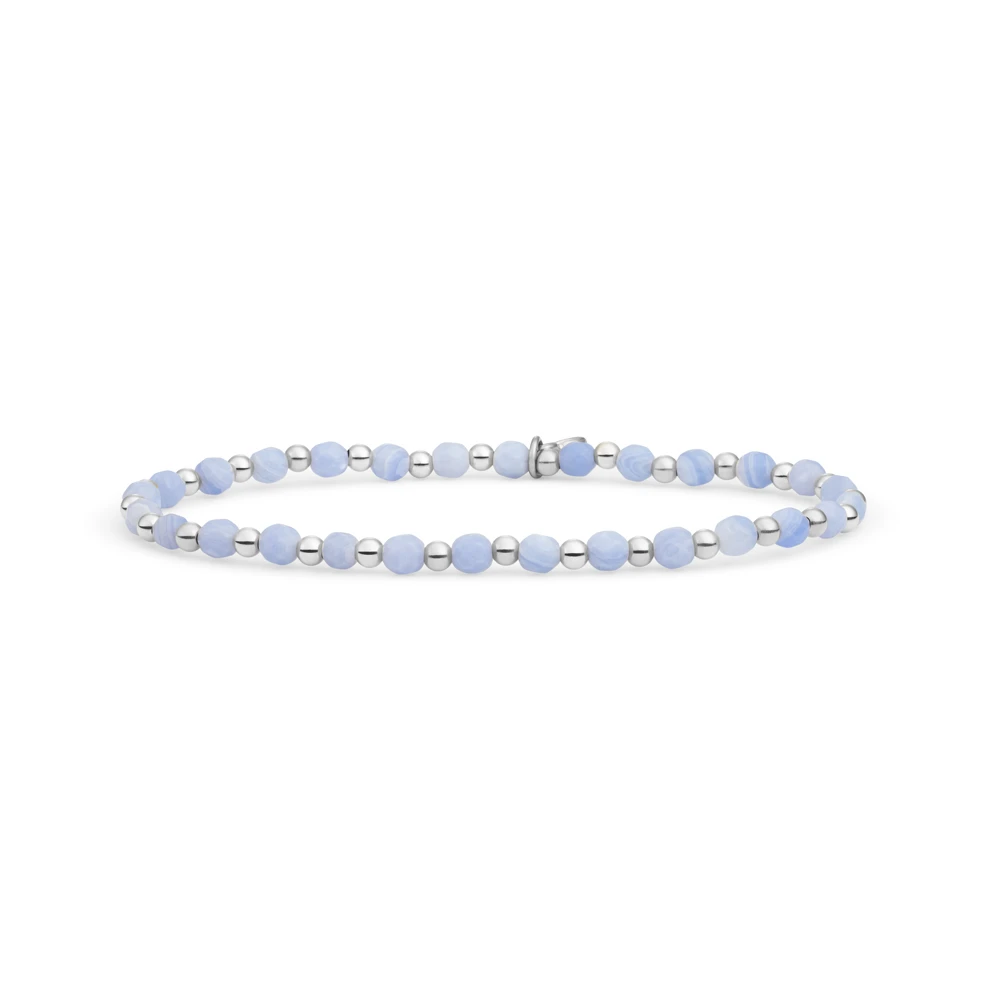Bracelet | Blue Lace Agate Interstellar - Silver 3mm