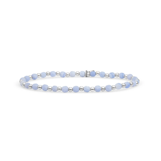 Bracelet | Blue Lace Agate Interstellar - Silver 3mm