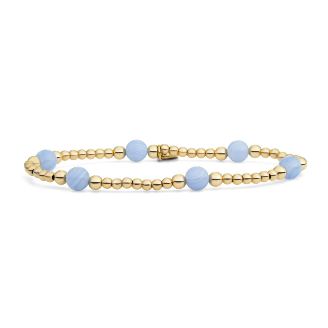 Bracelet | Blue Lace Agate Reverse Bold Mix - Gold