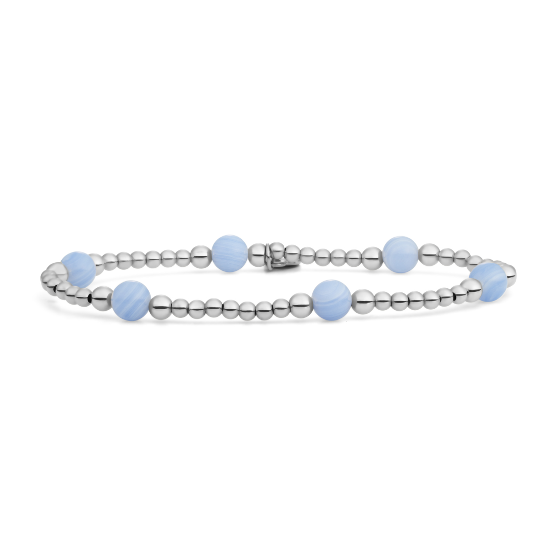 Bracelet | Blue Lace Agate Reverse Bold Mix - Silver