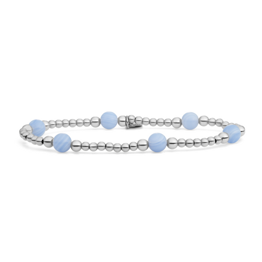Bracelet | Blue Lace Agate Reverse Bold Mix - Silver