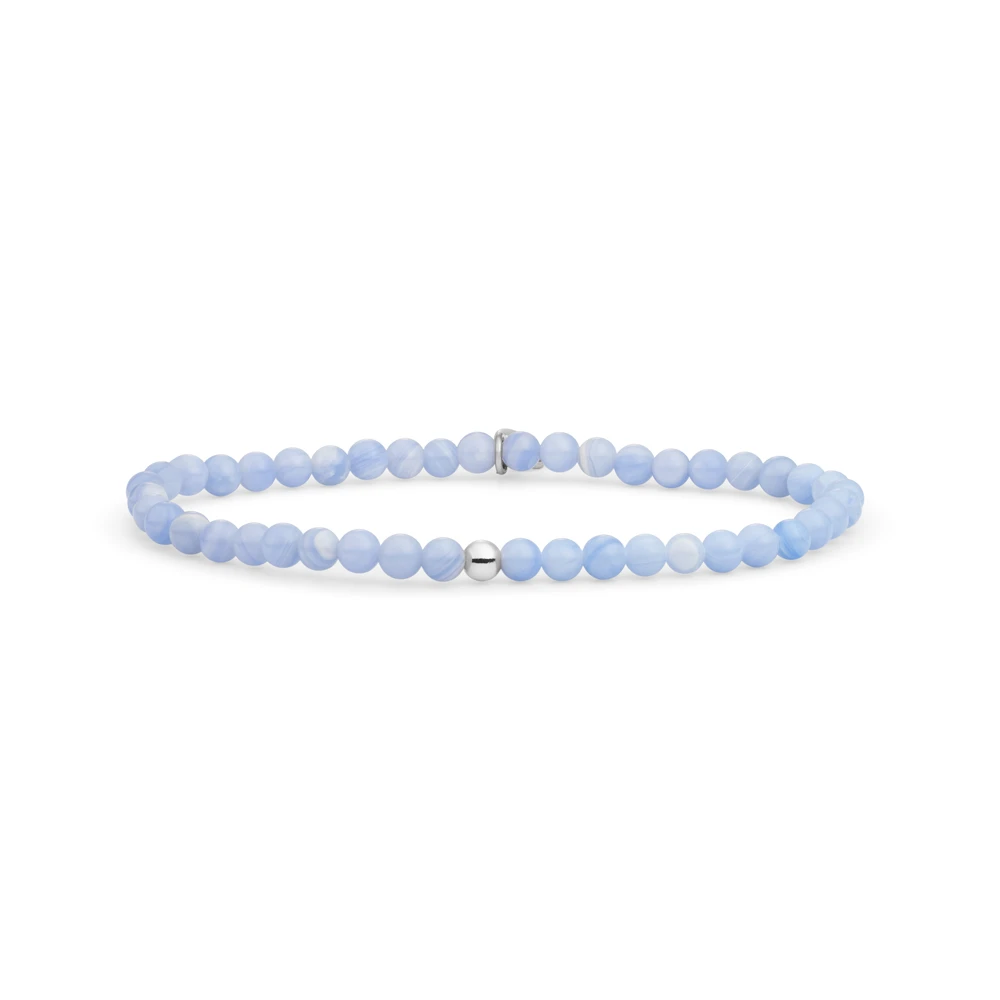Bracelet | Blue Lace Agate Saturn small - Silver 4mm