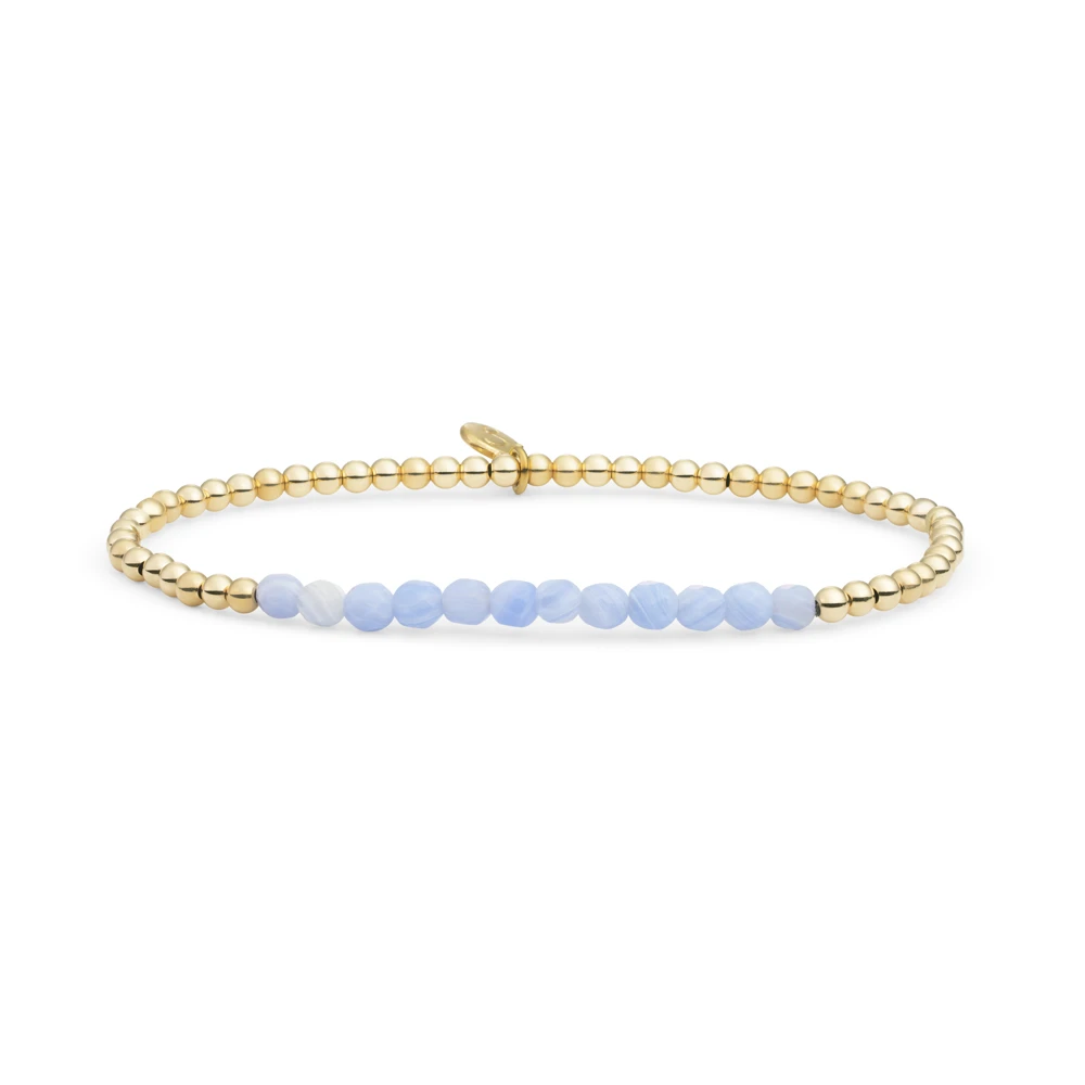 Bracelet | Blue Lace Agate Universe - Gold 3mm