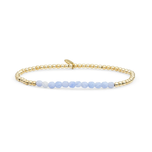 Bracelet | Blue Lace Agate Universe - Gold 3mm