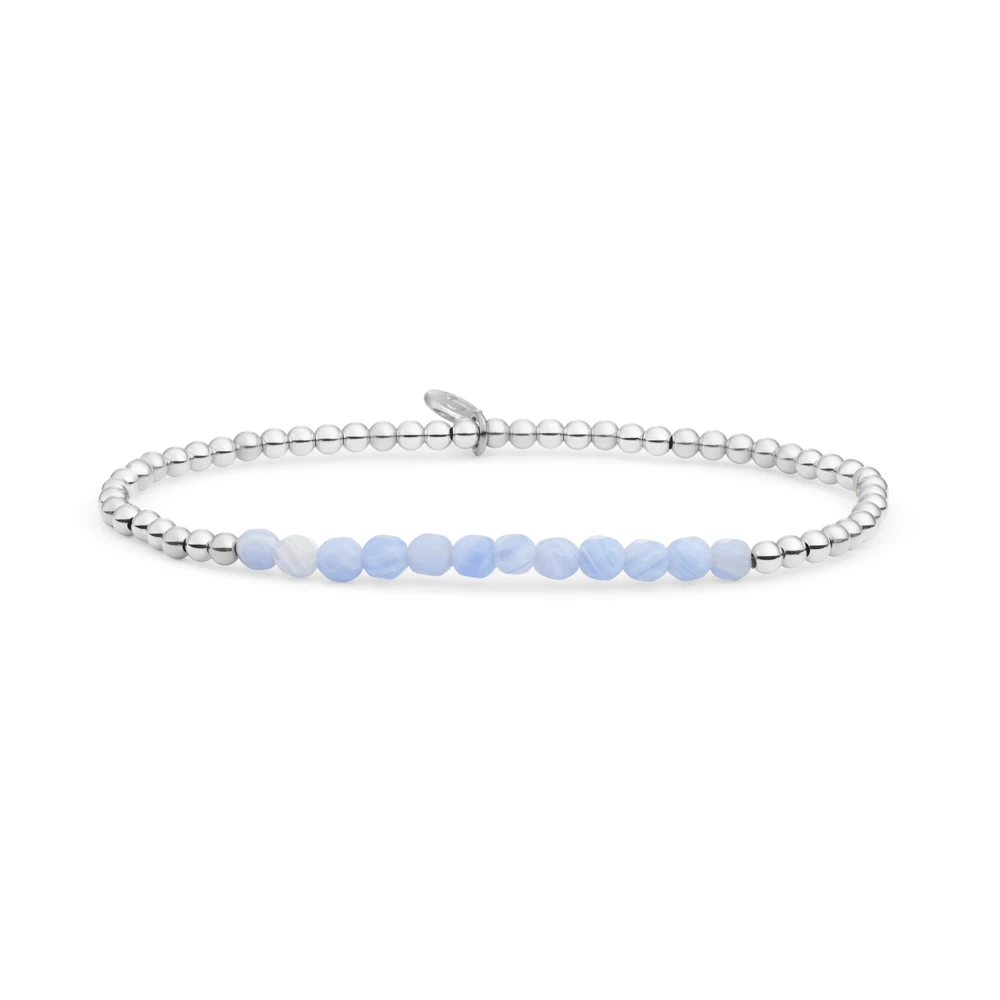 Bracelet | Blue Lace Agate Universe - Silver 3mm