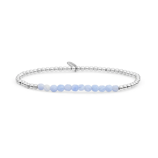 Bracelet | Blue Lace Agate Universe - Silver 3mm