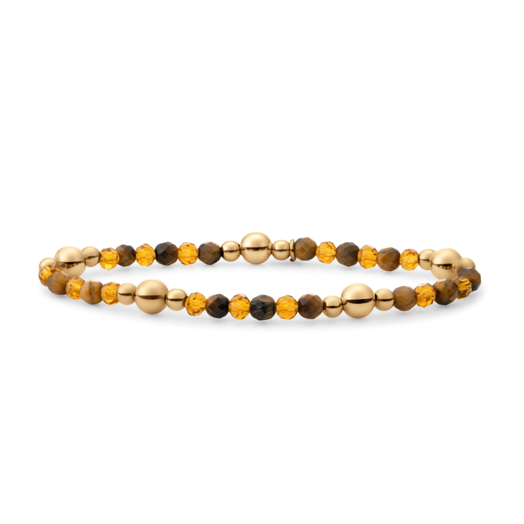 Bracelet | Bold Mix Gold - Citrine Quartz | Tiger Eye