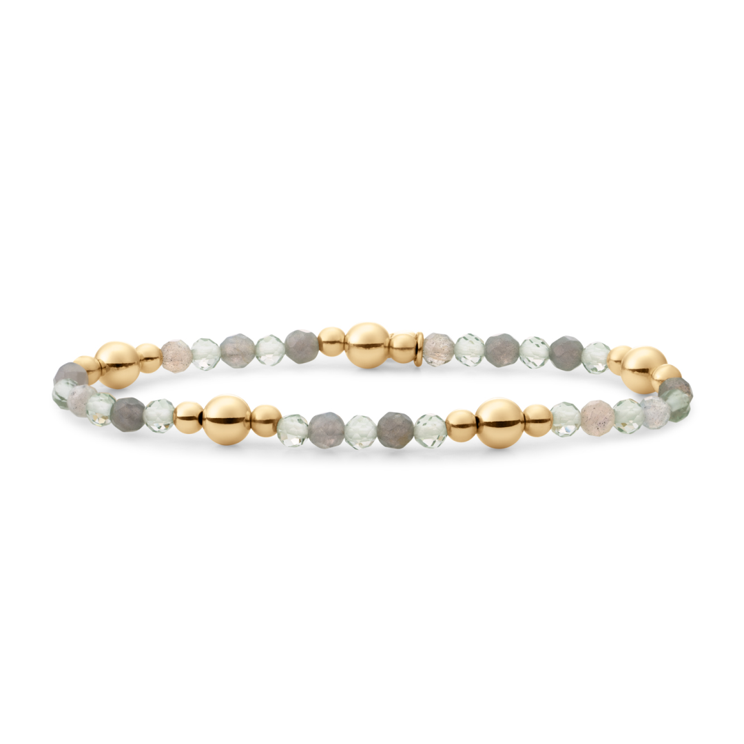Bracelet | Bold Mix Gold - Labradorite | Green Amethyst