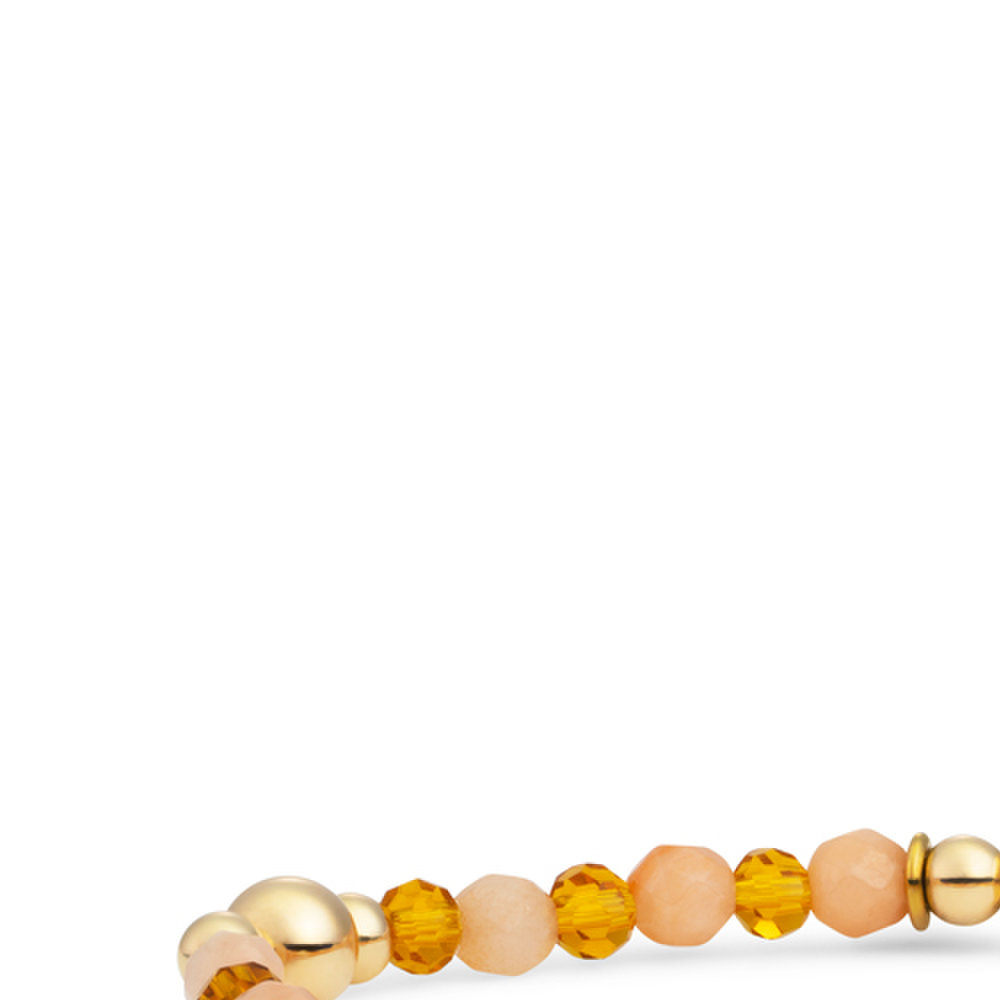 Bracelet | Bold Mix Gold - Peach Rhodonite | Citrine Quartz