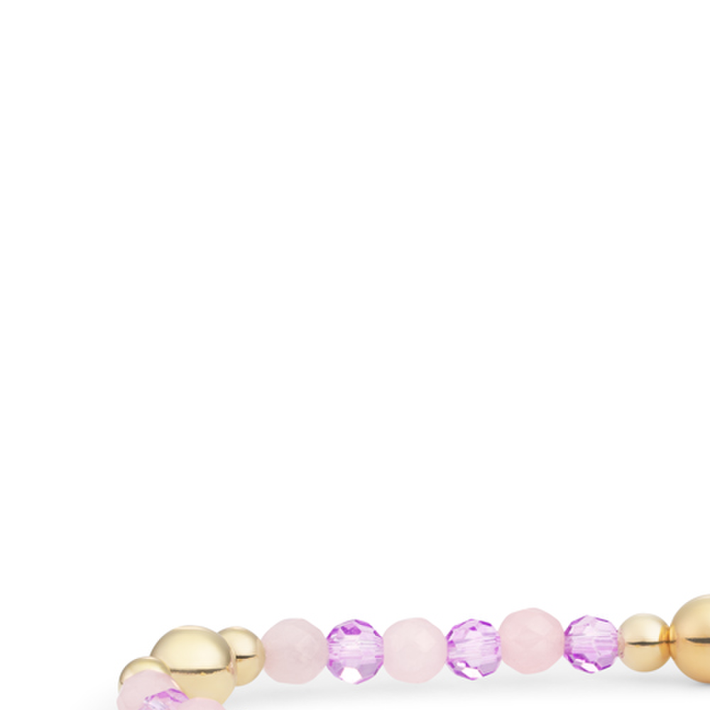 Bracelet | Bold Mix Gold - Rose Quartz | Violet Quartz