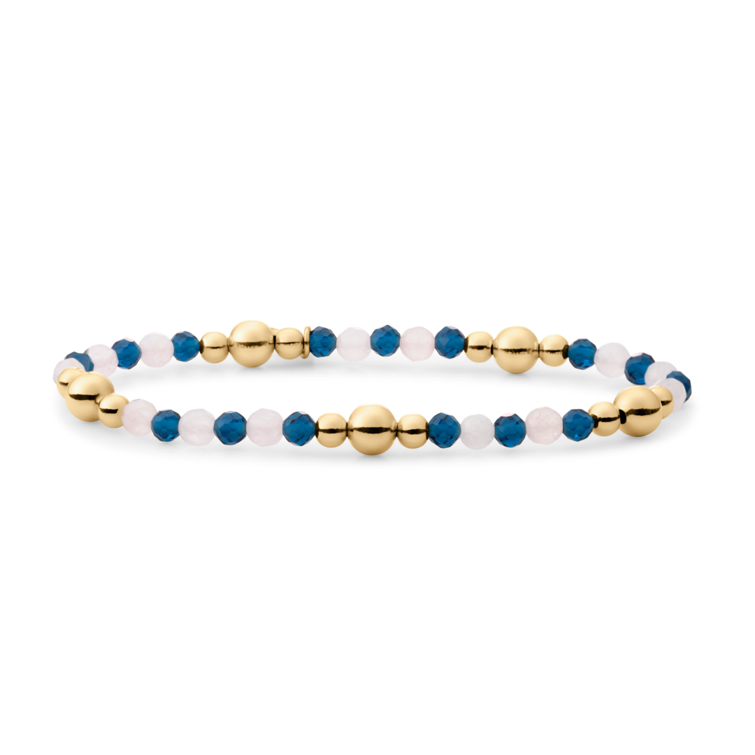 Bracelet | Bold Mix Gold - Topaz Quartz | Rose Quartz