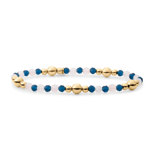 Bracelet | Bold Mix Gold - Topaz Quartz | Rose Quartz