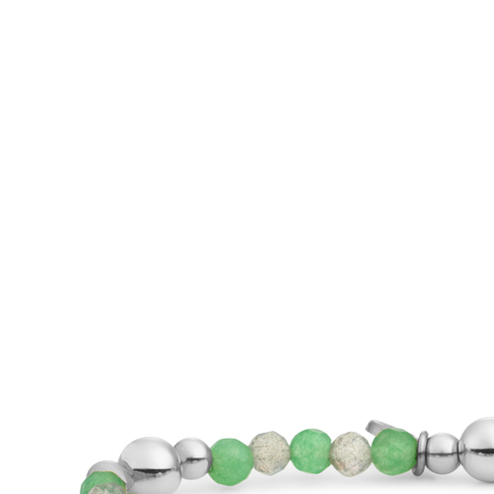 Bracelet | Bold Mix Silver - Green Aventurine | Labradorite