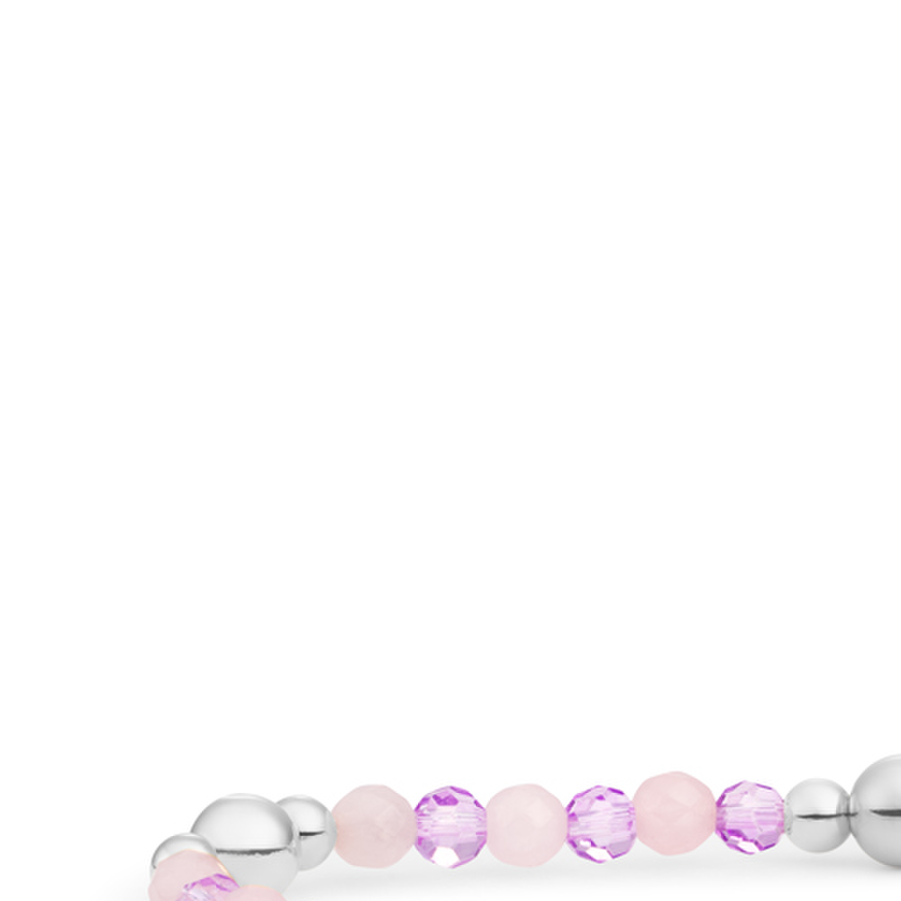 Bracelet | Bold Mix Silver - Rose Quartz | Violet Quartz