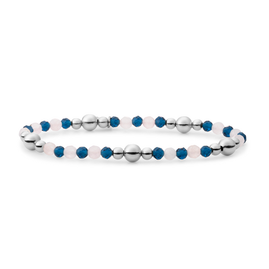Bracelet | Bold Mix Silver - Topaz Quartz | Rose Quartz