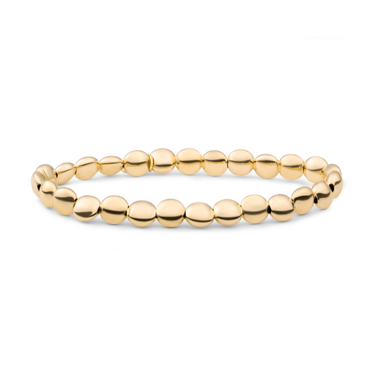 Bracelet | Bubble Beads Flat - Gold - 7mm