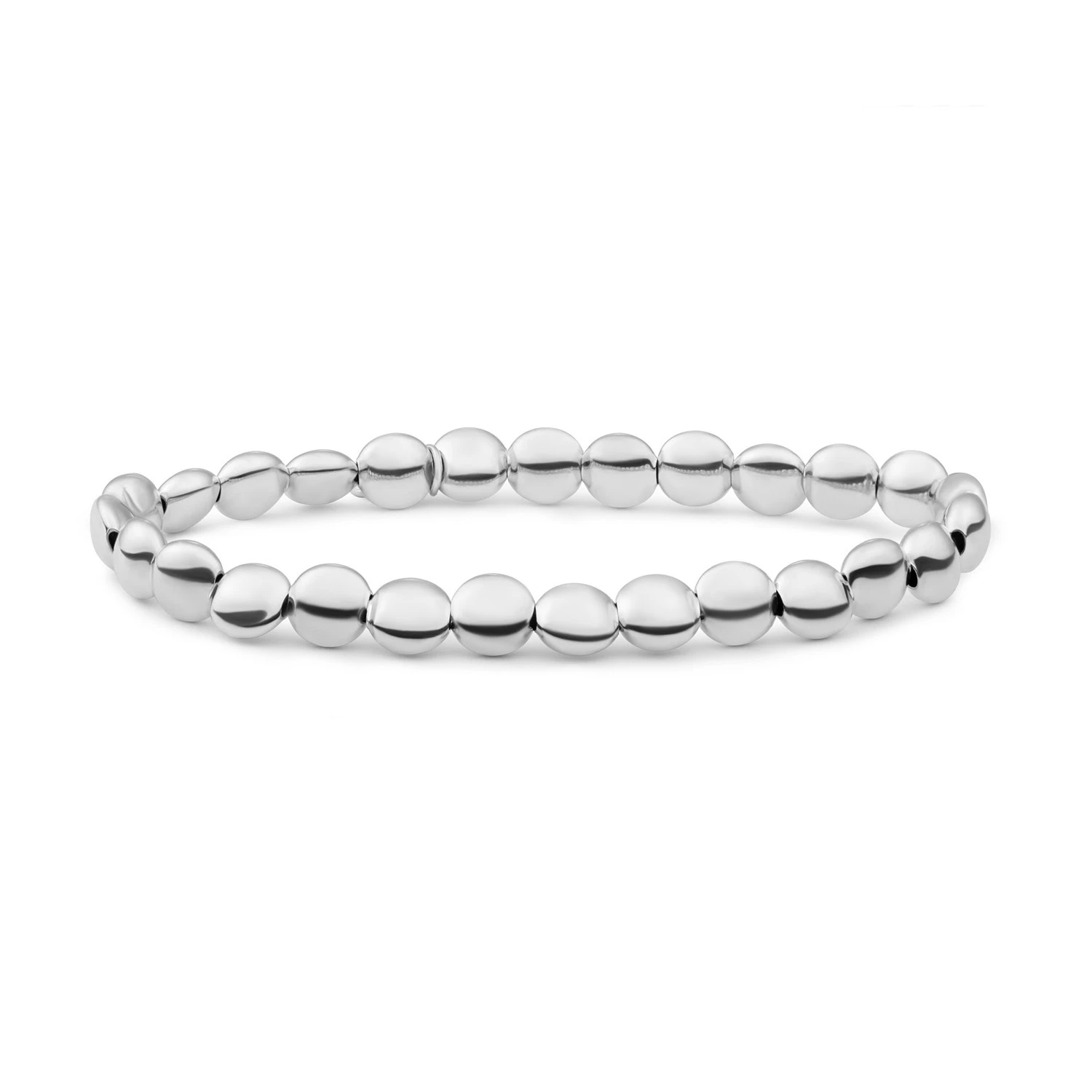 Bracelet | Bubble Beads Flat - Silver - 7mm - SB-S-MIX-05