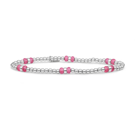 Bracelet | Candy Jade Double Reverse Roundel - Silver