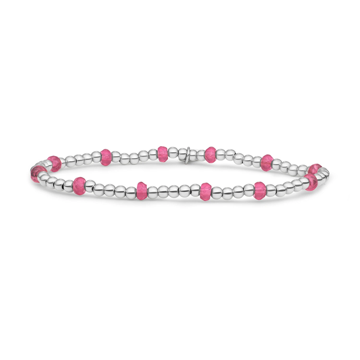 Bracelet | Candy Jade Reverse Roundel - Silver