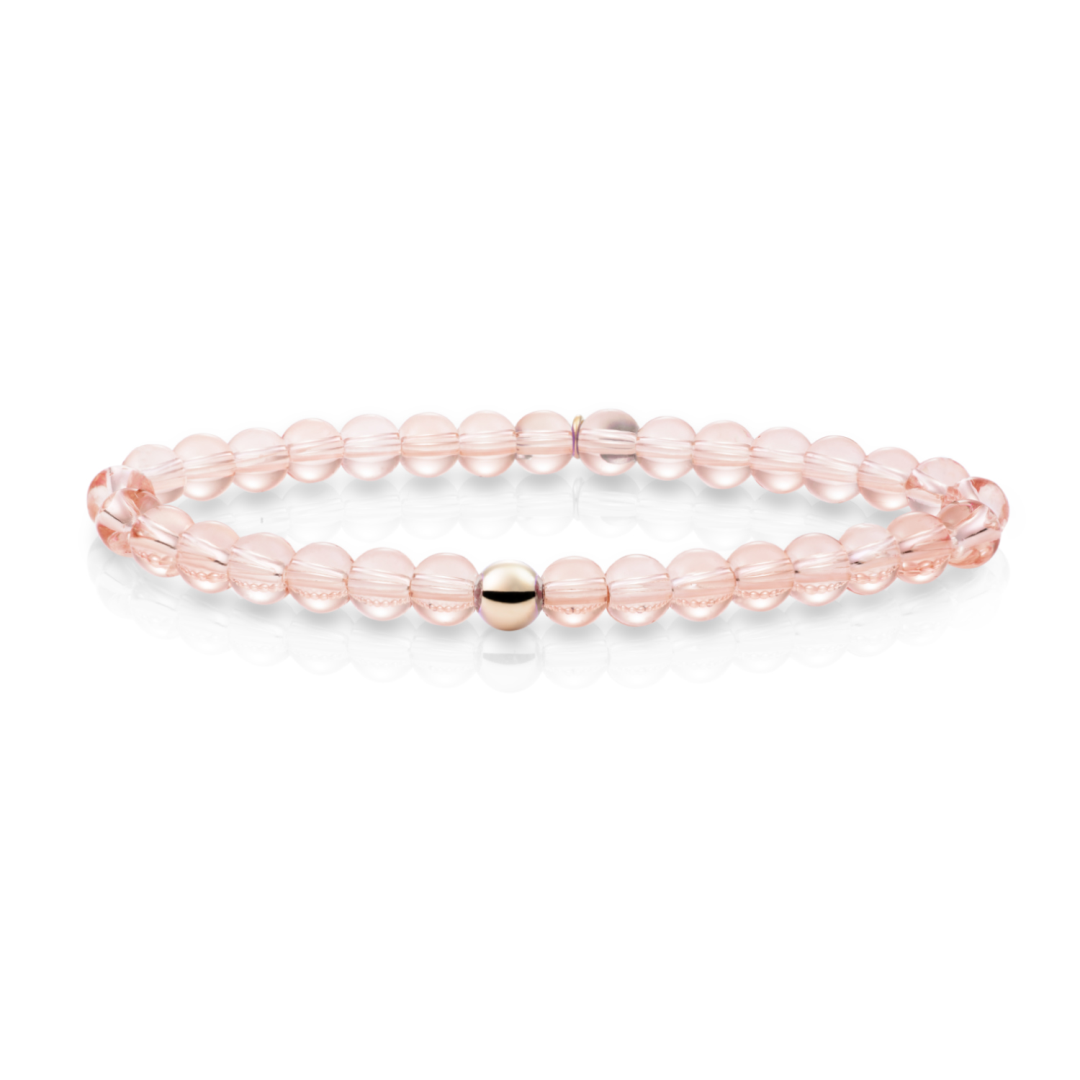 Bracelet | Champagne Quartz Saturn large - Rose gold 6mm