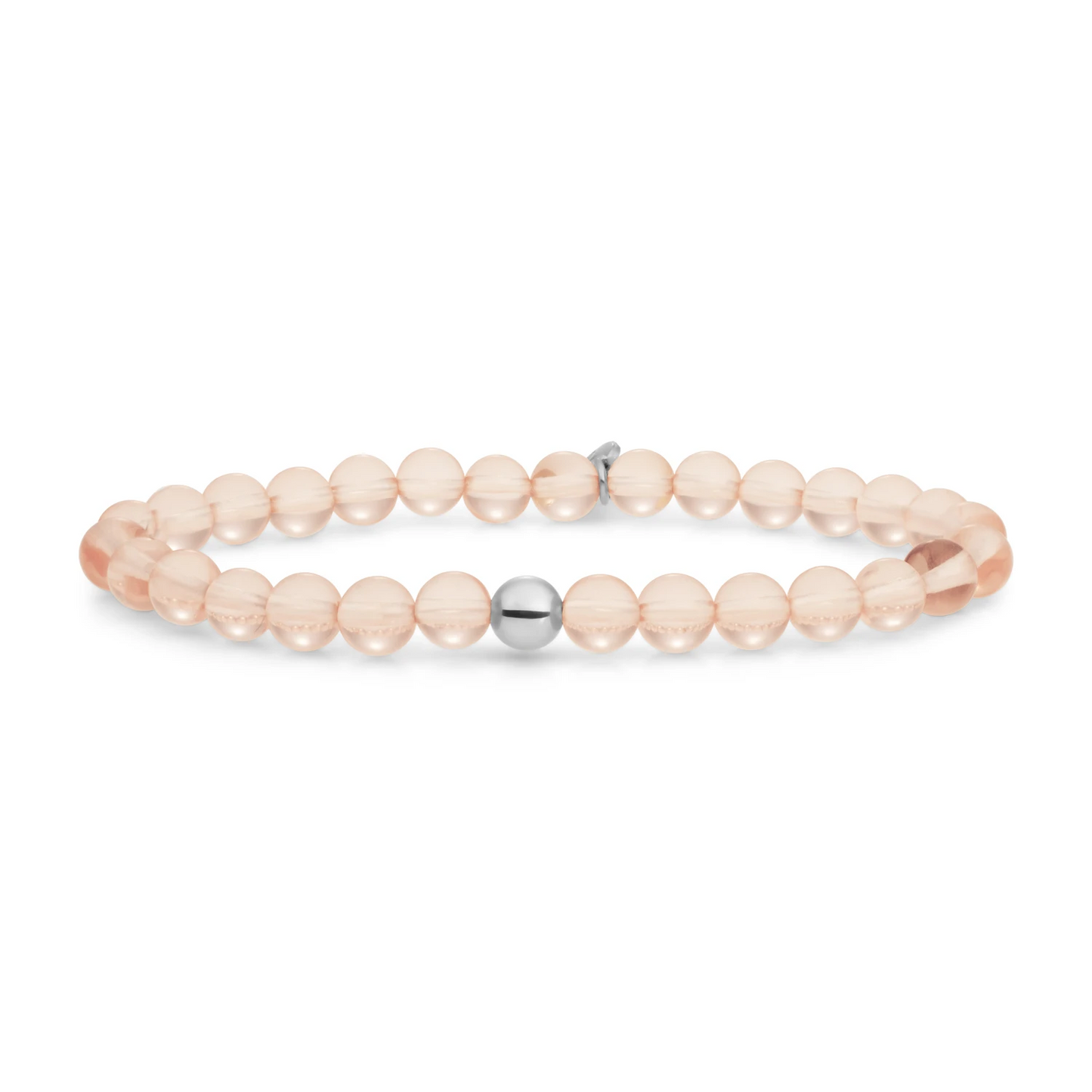 Bracelet | Champagne Quartz Saturn large - Silver 6mm