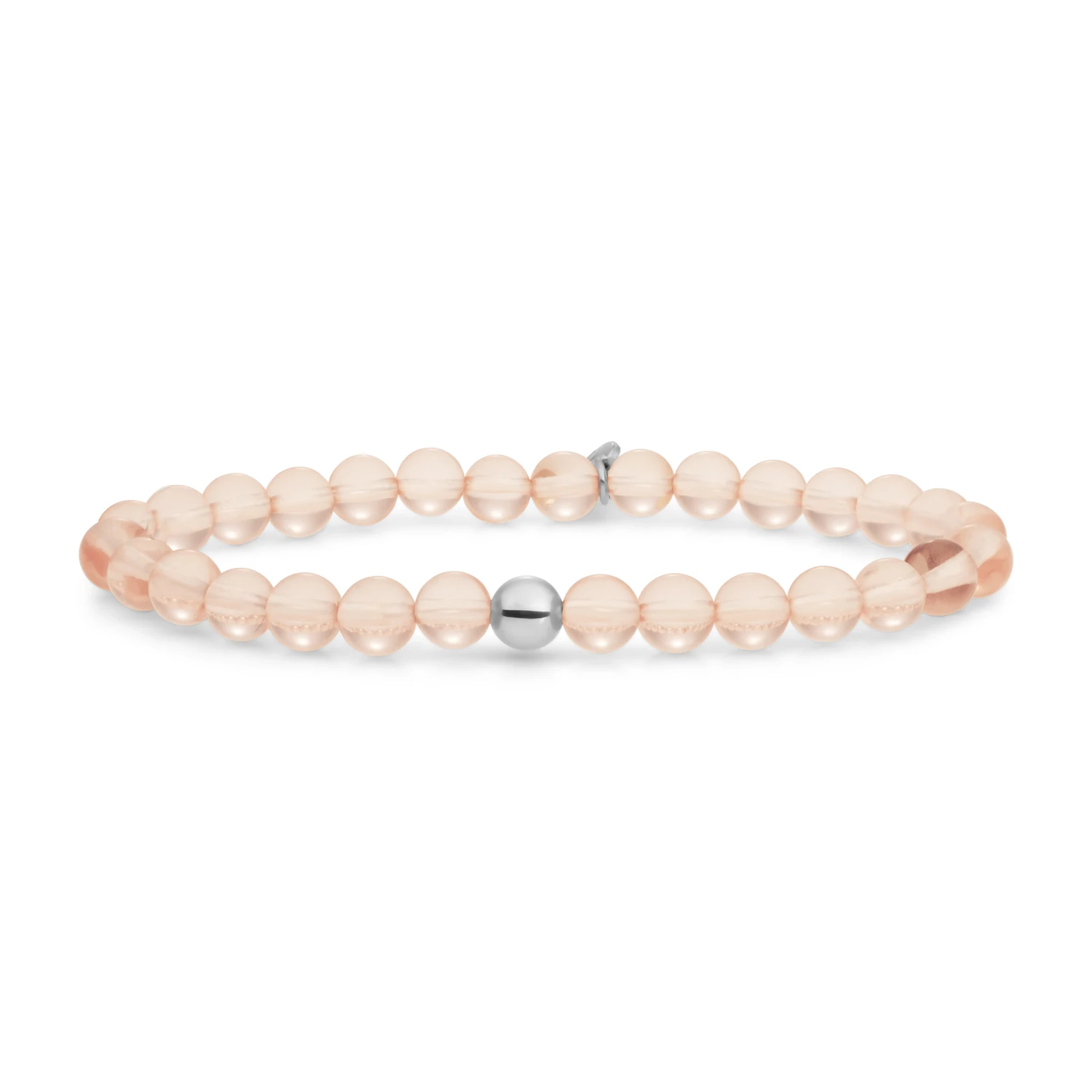 Bracelet | Champagne Quartz Saturn large - Silver 6mm