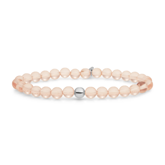 Bracelet | Champagne Quartz Saturn large - Silver 6mm