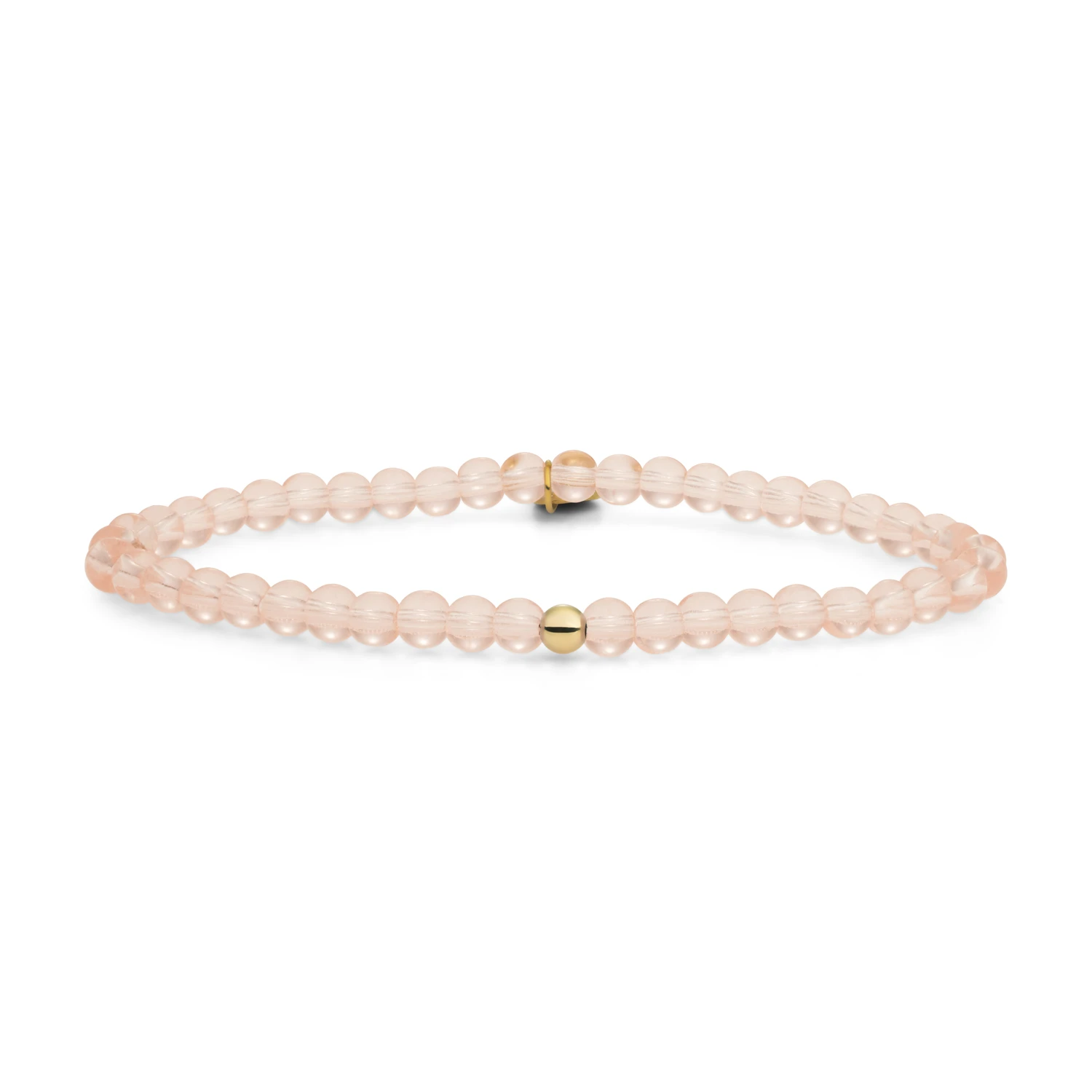 Bracelet | Champagne Quartz Saturn small - Gold 4mm