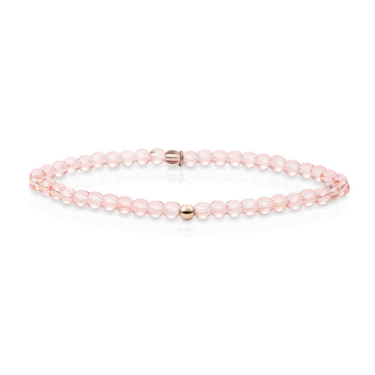 Bracelet | Champagne Quartz Saturn small - Rose gold 4mm