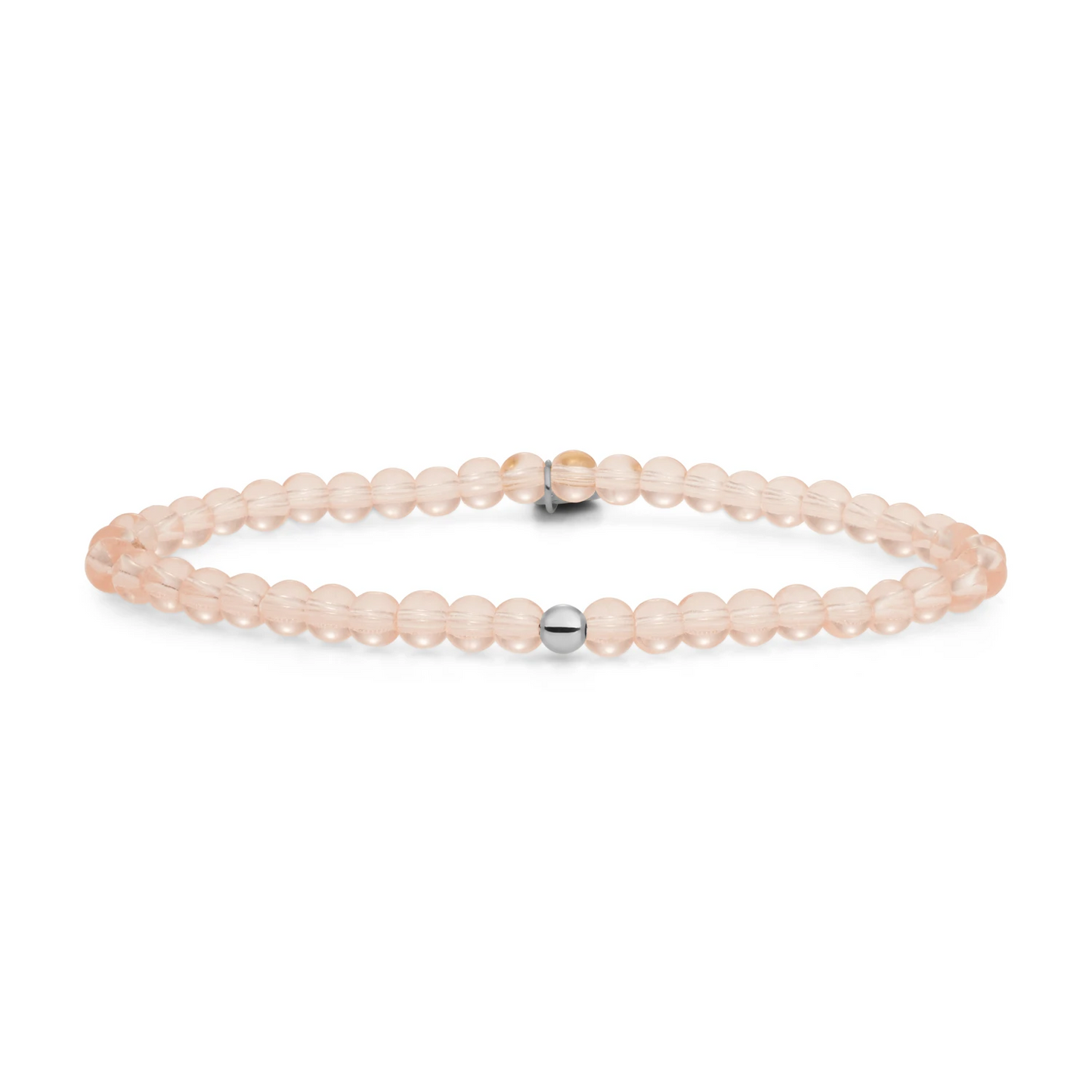 Bracelet | Champagne Quartz Saturn small - Silver 4mm