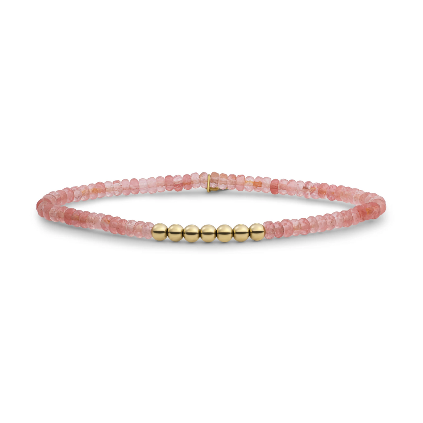Bracelet | Cherry Quartz 4mm Reverse Universe | gold plated