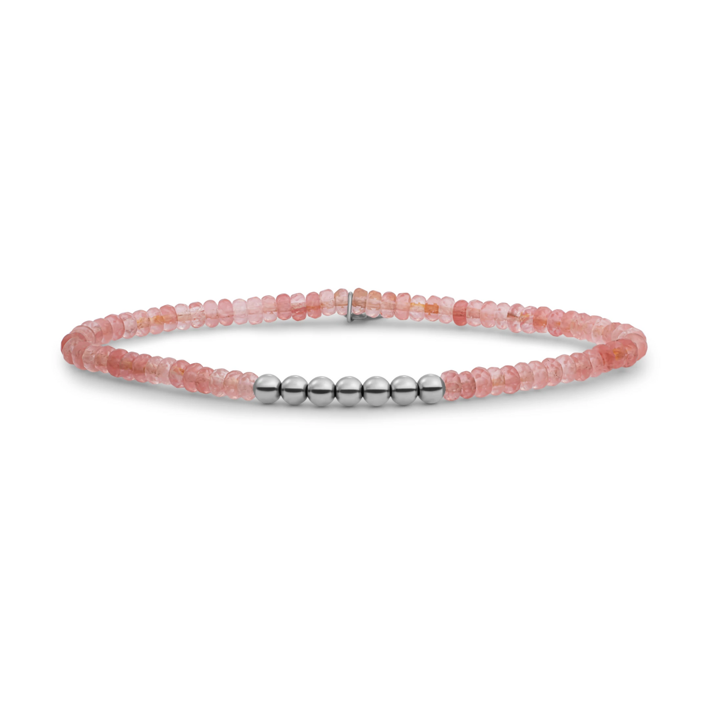 Bracelet | Cherry Quartz 4mm Reverse Universe | silver