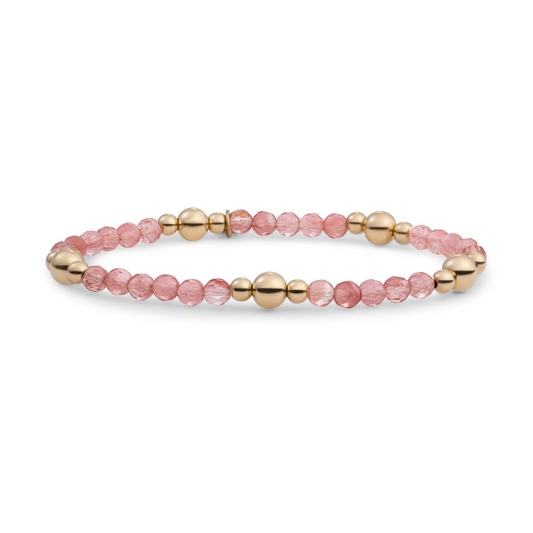 Bracelet | Cherry Quartz Bold Mix - Gold