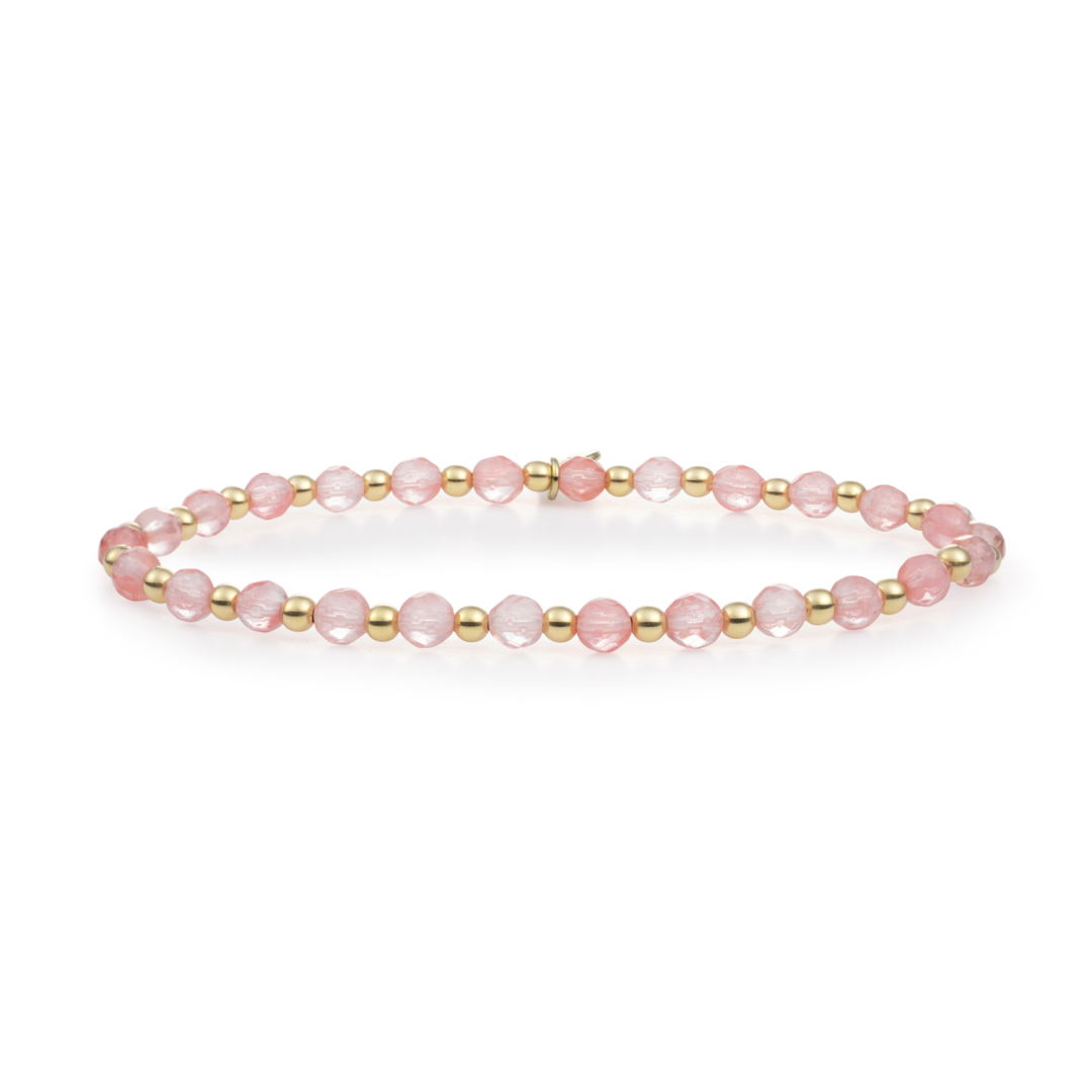 Bracelet | Cherry Quartz Interstellar - Gold 3mm