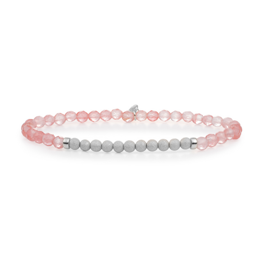 Bracelet - Cherry Quartz Lightyear - Silver Champagne