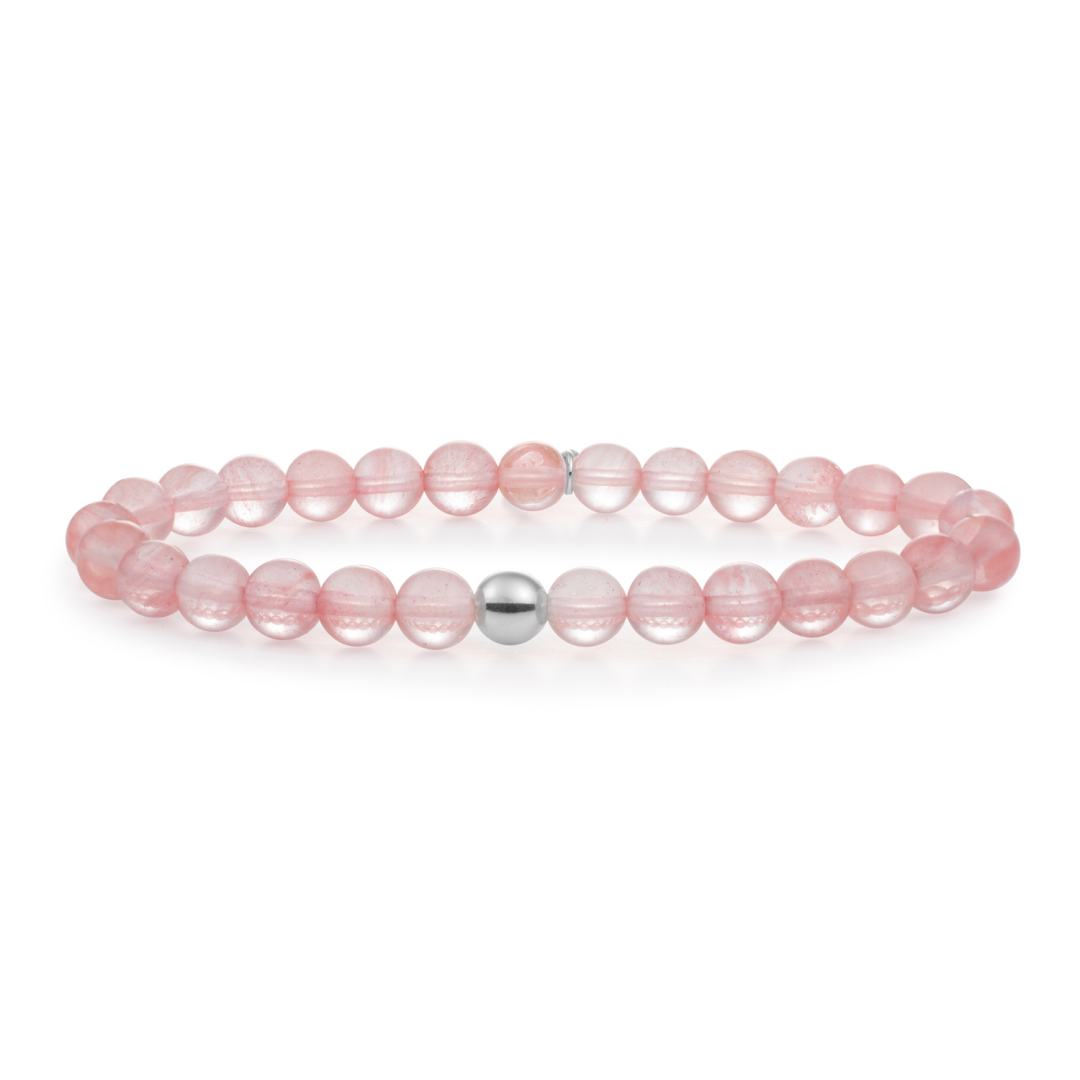 Bracelet | Cherry Quartz Saturn large - Silver 6mm