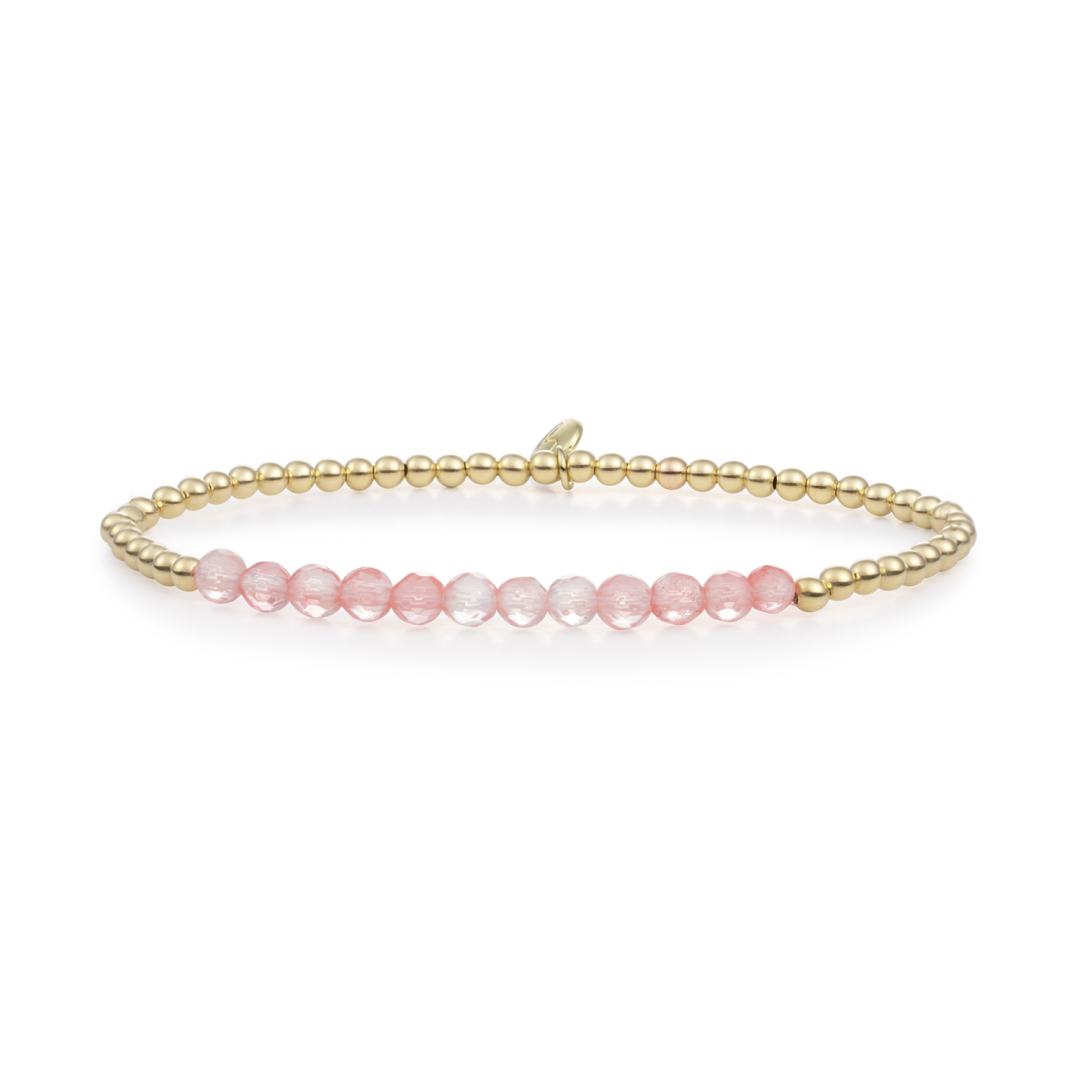 Bracelet | Cherry Quartz Universe - Gold 3mm